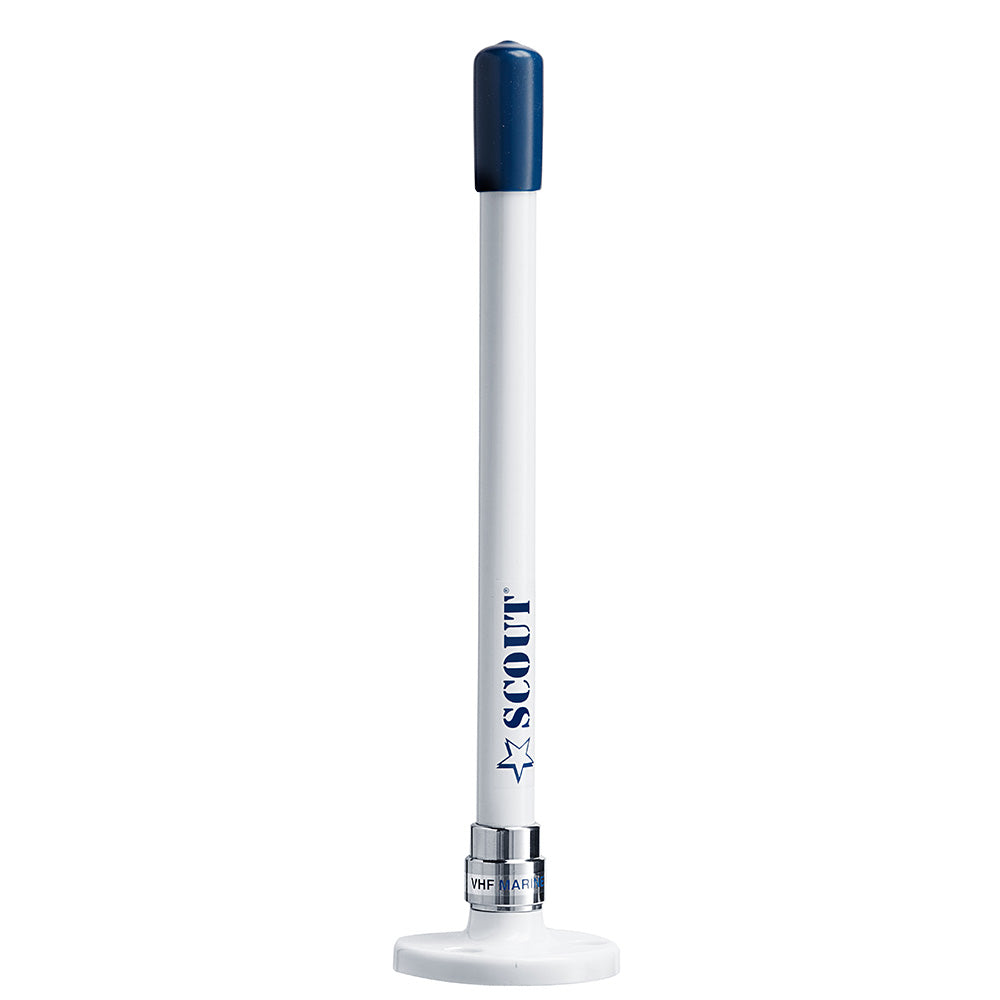 Scout 9" Stubby White VHF Antenna w/Quick Mount Includes 5M RG-58, Mount & Integrated Connector KS-10 — marine antennas