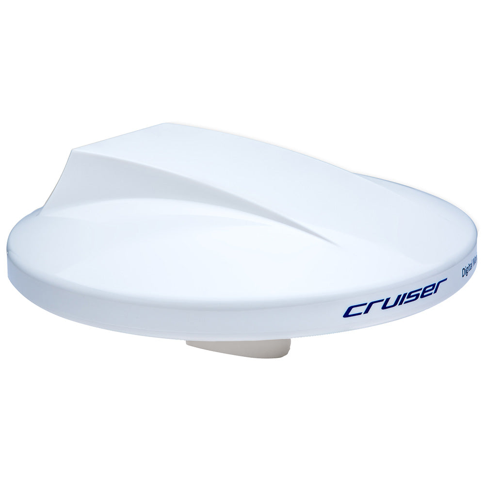 Scout Cruiser 10" White TV Antenna Omnidirectional w/20M, 75 ohms, Cable — marine over-the-air tv antennas