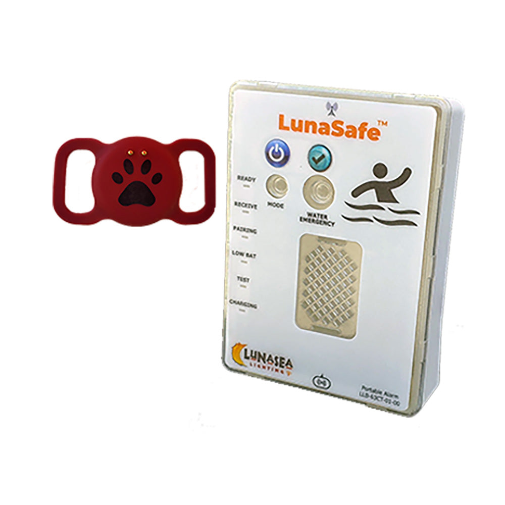 Lunasea Lighting Lunasea Water Activated Pet Safety RF Transmitter w/Rechargeable Alarm Receiver - Red — marine safety lights