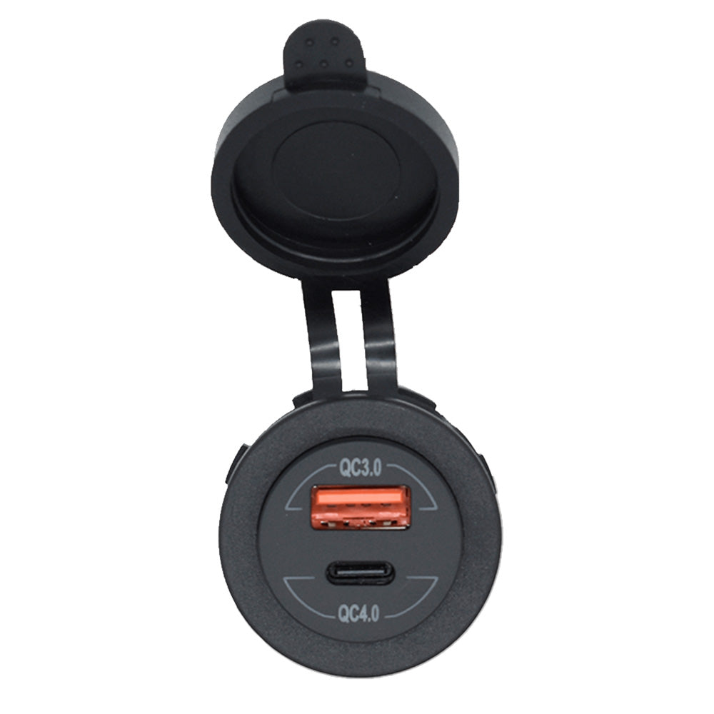 Bluewater Round Dual USB/USB-C Charger — marine accessories