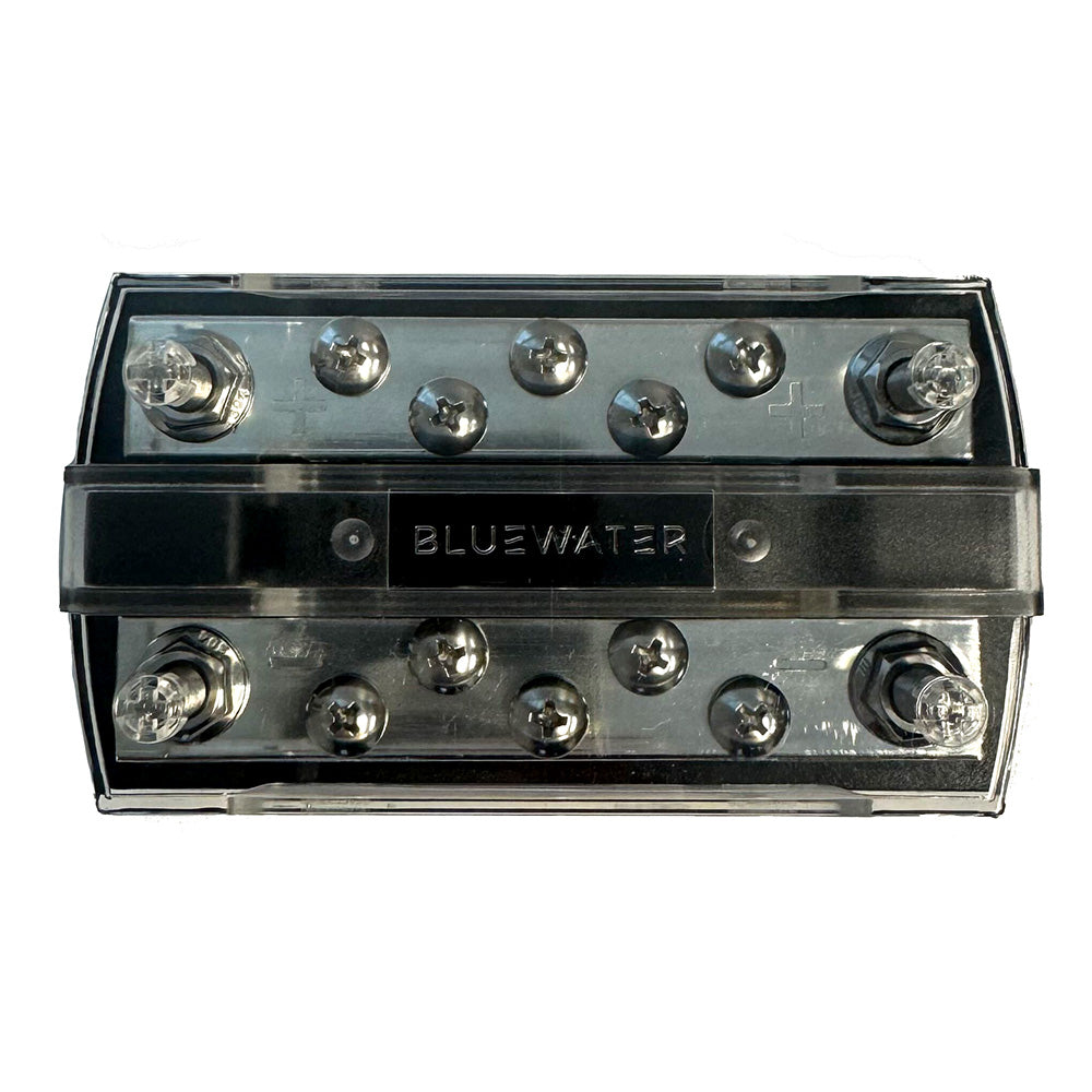 Bluewater 10 Position 150AMP 1/4" Busbar w/Cover — marine busbars