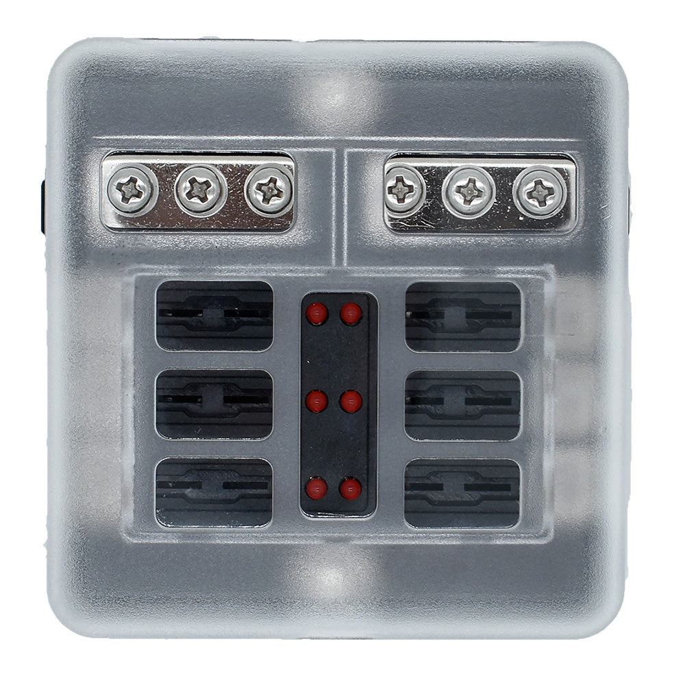 Bluewater 6 Position Fuse Block w/LEDs — marine fuse blocks & fuses