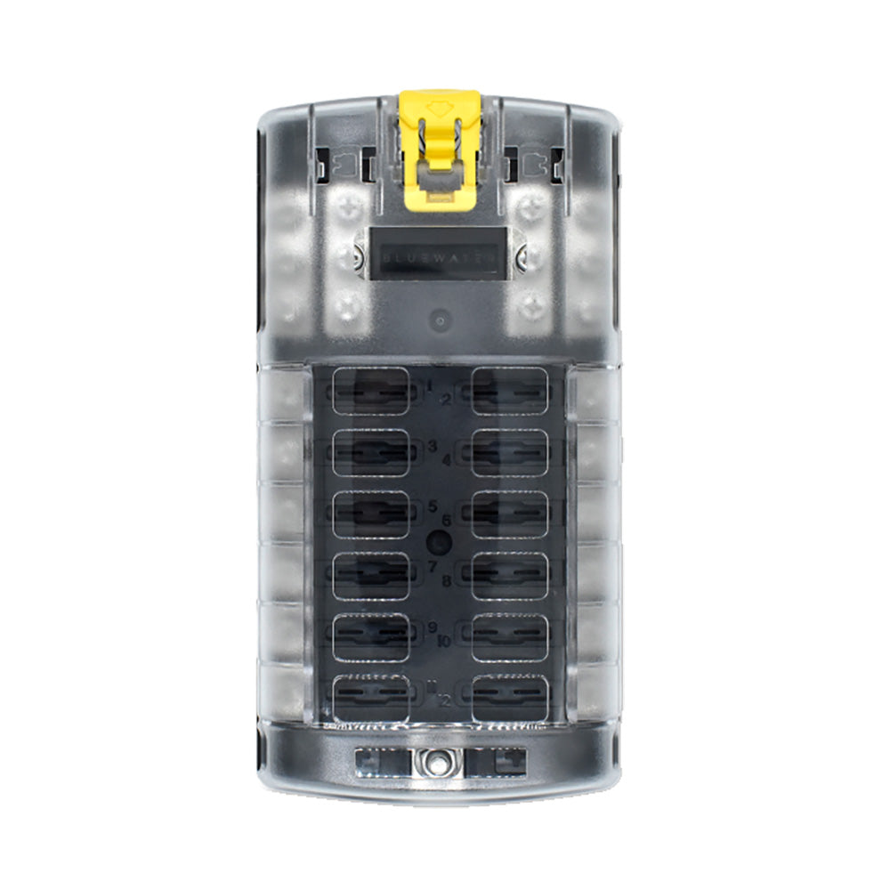 Bluewater 12 Position Fuse Block ATC w/Yellow Slide — marine fuse blocks & fuses