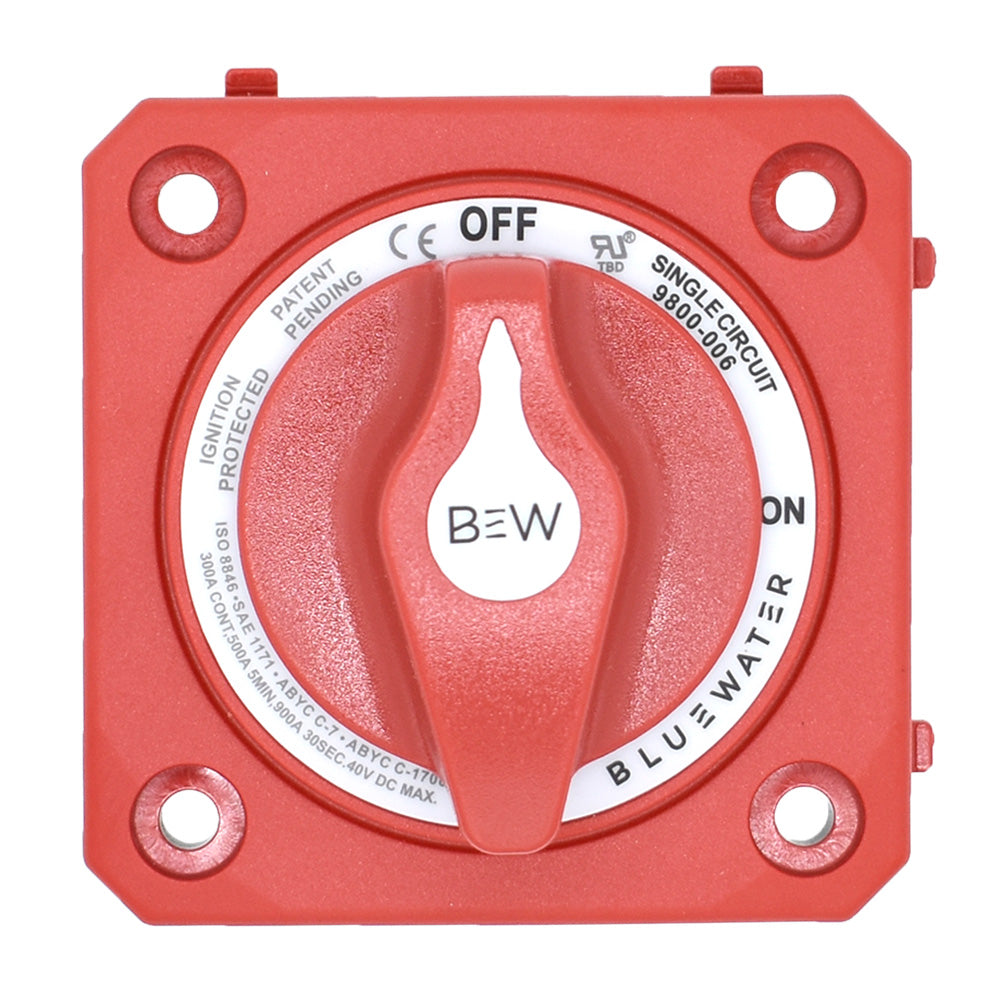 Bluewater On/Off Switch Battery Switch - Panel Mount - Red — marine battery management