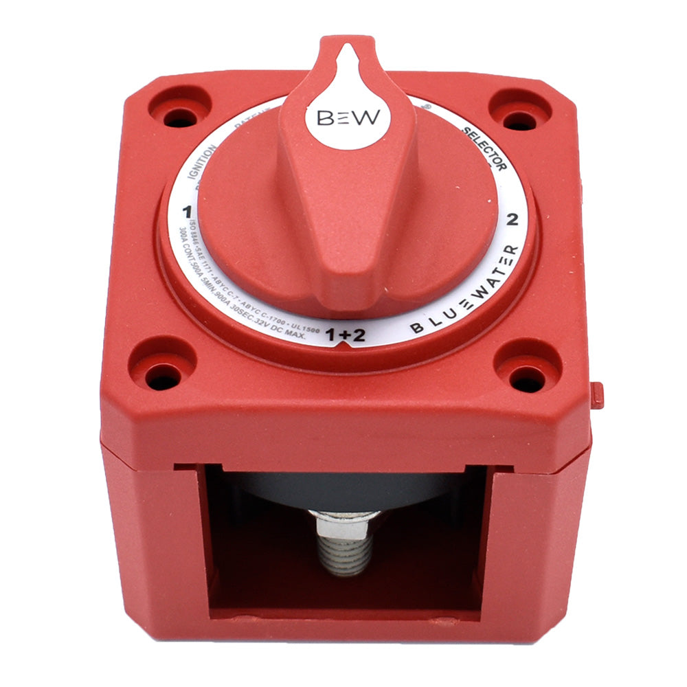 Bluewater Off/1/2/Both Battery Switch - Surface Mount - Red — marine battery management
