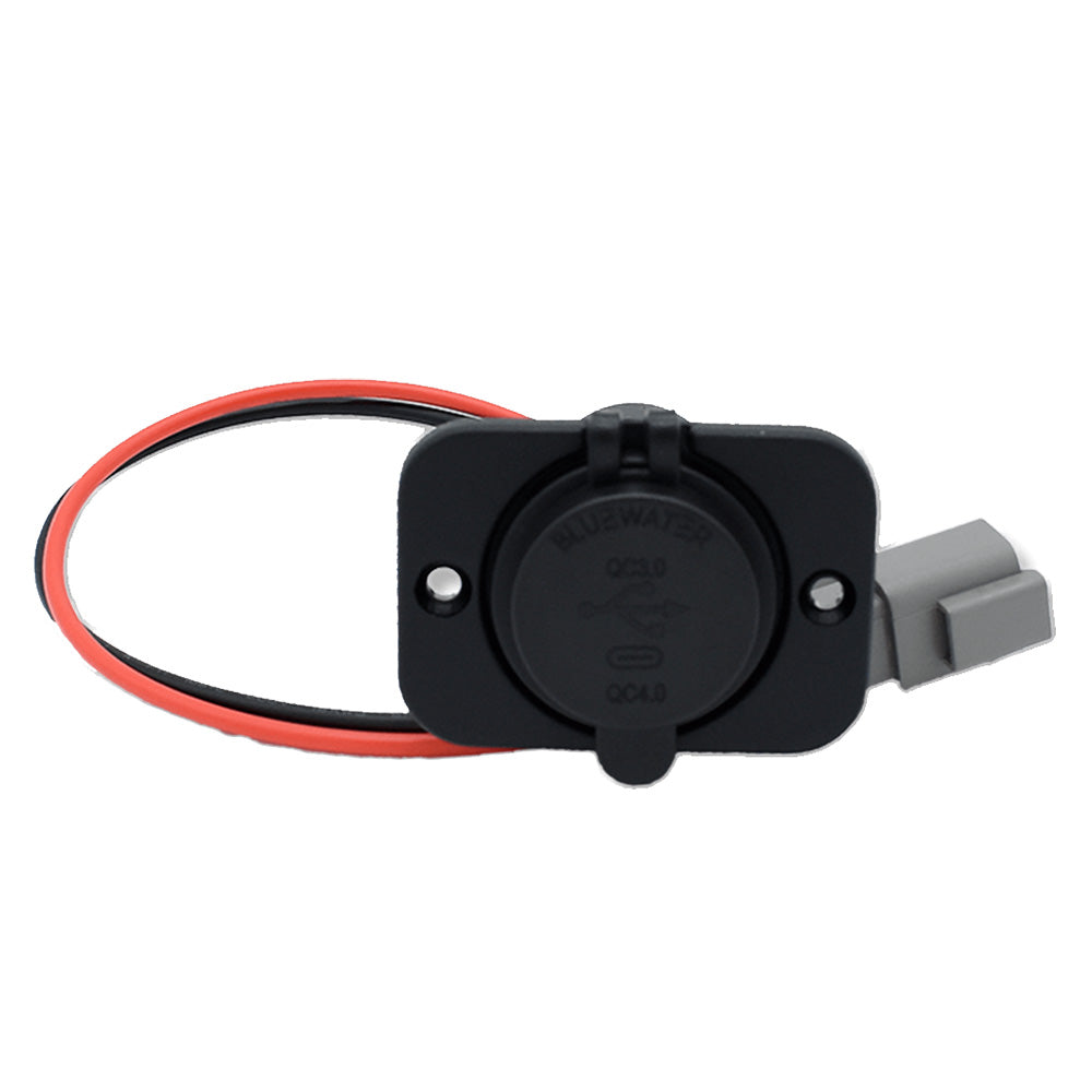 Bluewater USB/USB-C w/Deutsch Connector & Plate — marine accessories