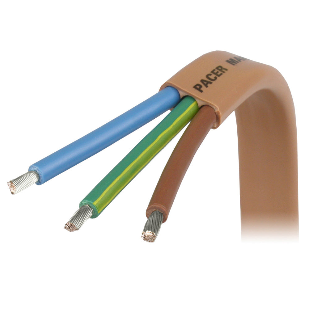 Pacer 6/3 AWG Triplex "Euro" Cable - Tan Jacket - Brown, Green/Yellow, & Light Blue Conductors - 100' — marine wire