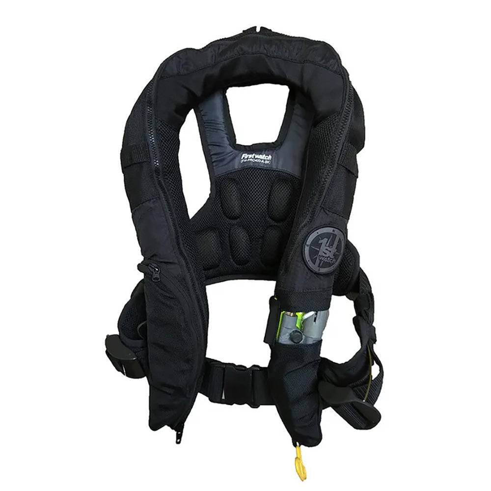 First Watch Auto/Manual Convertible 38G Inflatable PFD - Black — marine personal flotation devices