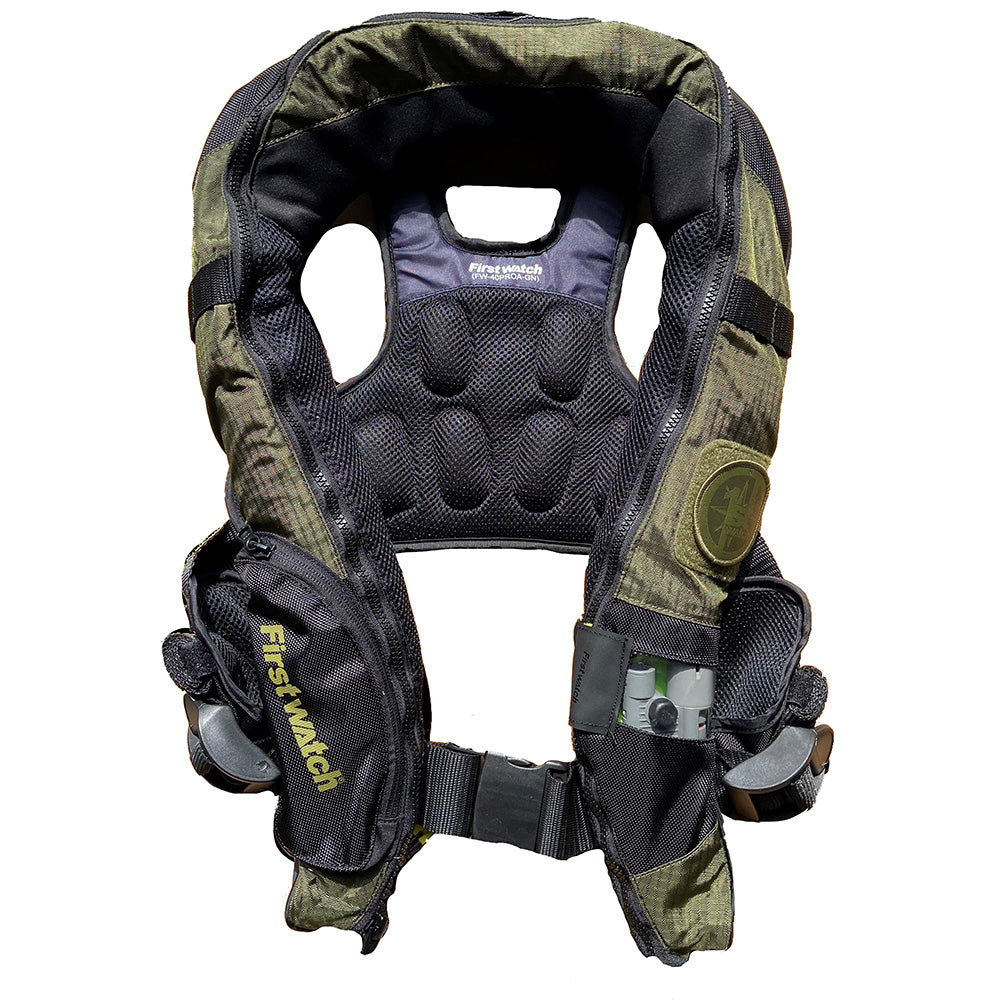 First Watch Auto/Manual Convertible 38G Inflatable PFD - Green — marine personal flotation devices