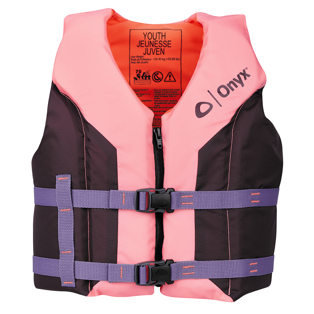 Onyx Outdoor Onyx Shoal All Adventure Youth Life Jacket - Pink — marine personal flotation devices