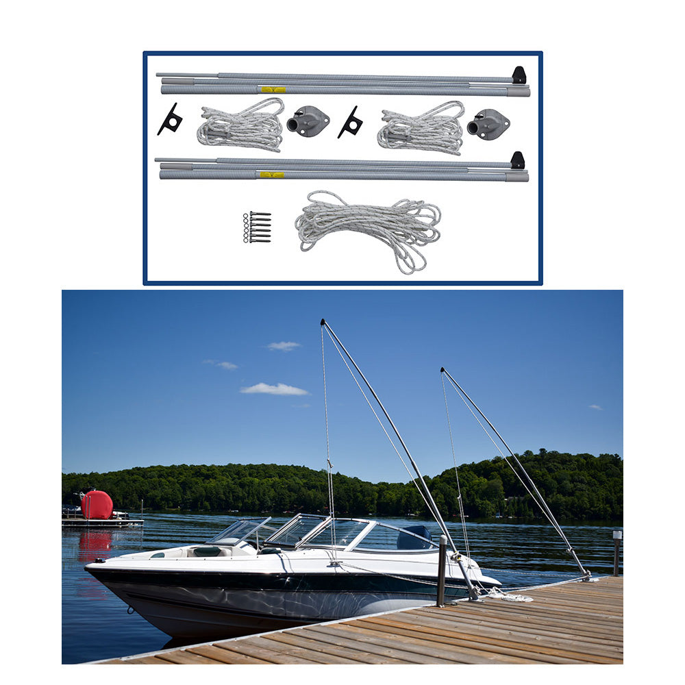 Dock Edge Supreme EZ-Stow Mooring Whips - 10' - 4,000lbs - Up to 21' — marine mooring whips