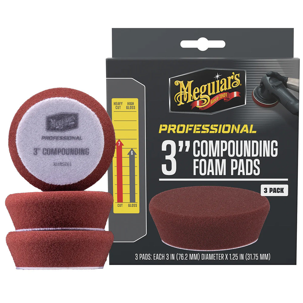 Meguiar's Professional 3" Compound Foam Pads *3-Pack — marine cleaning
