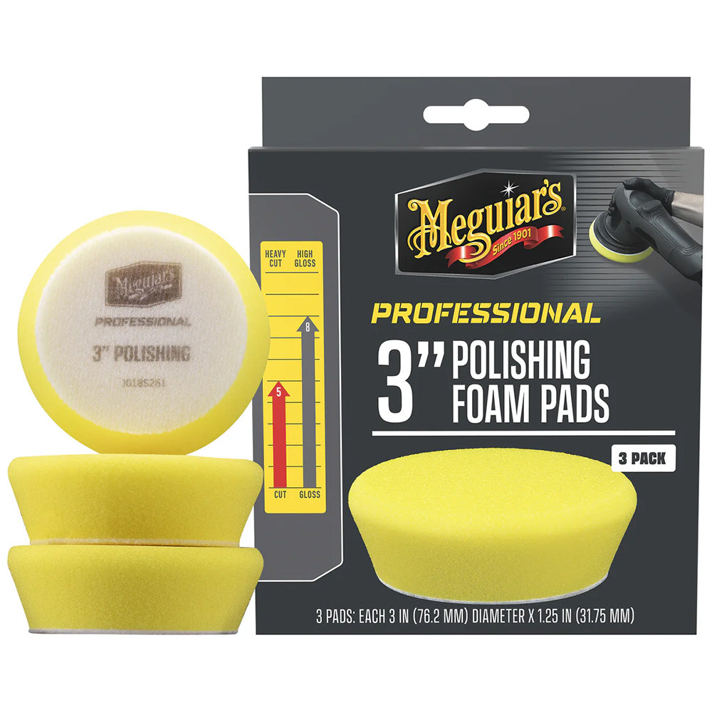 Meguiar's Professional 3" Polishing Foam Pads *3-Pack — marine cleaning