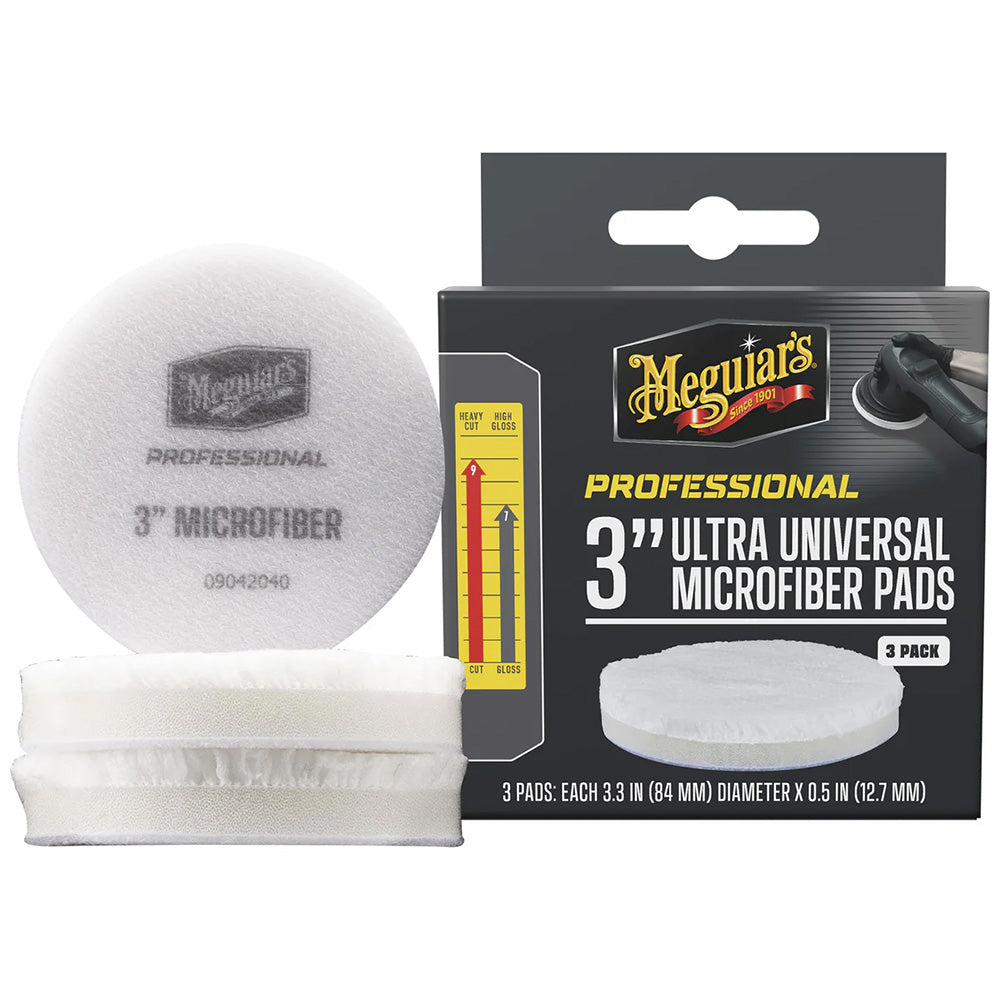Meguiar's Professional 3" Ultra Universal Microfiber Pads *3-Pack — marine cleaning