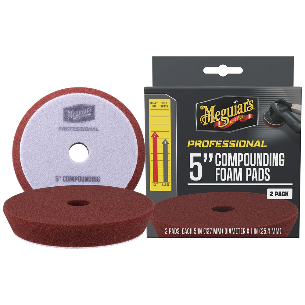 Meguiar's Professional 5" Compounding Foam Pads *2-Pack — marine cleaning