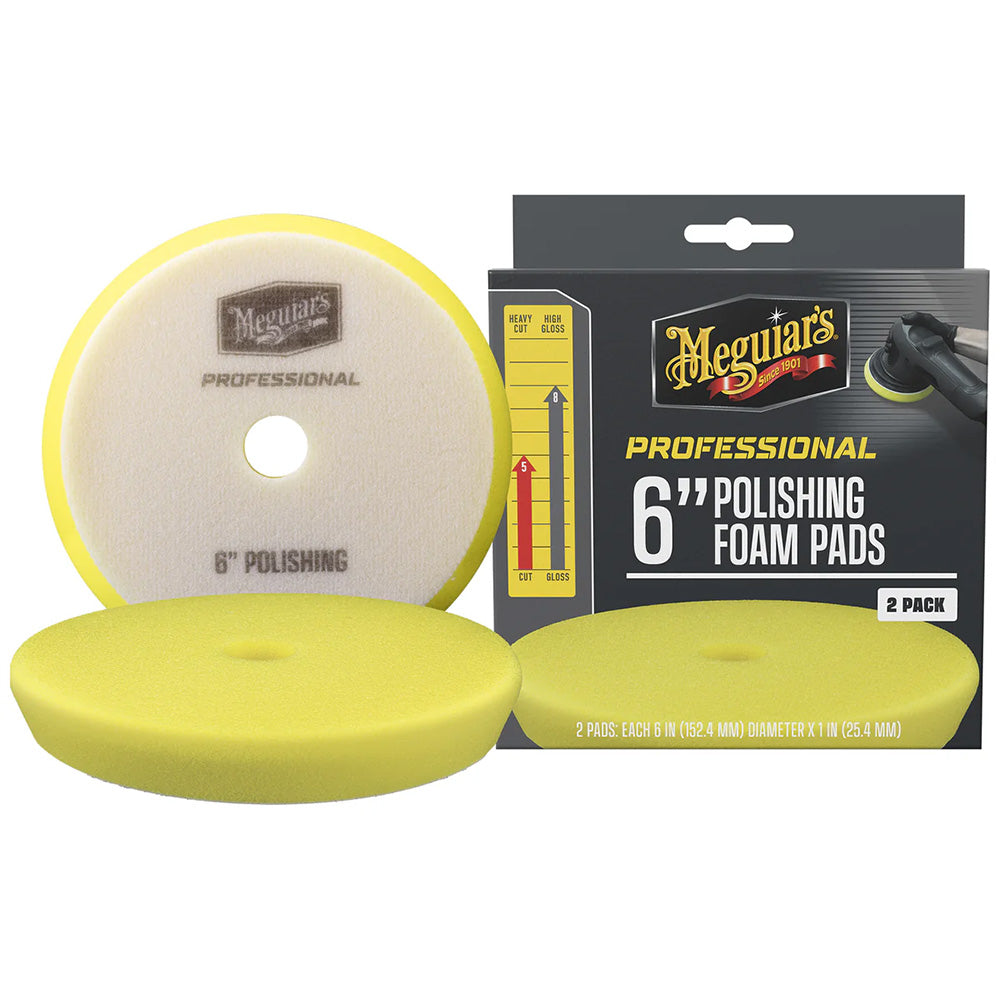Meguiar's Professional 6" Polishing Foam Pads *2-Pack — marine cleaning