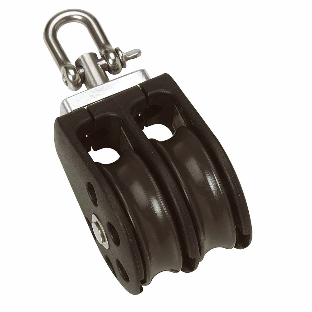 Barton Marine Barton Size 2 35mm Plain Bearing Pulley Block Double w/Swivel — marine blocks