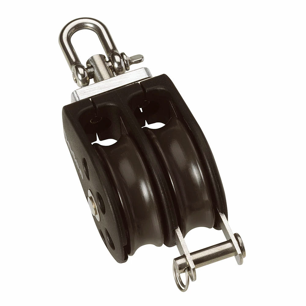 Barton Marine Barton Size 1 30mm Plain Bearing Pulley Block Double Swivel & Becket — marine blocks
