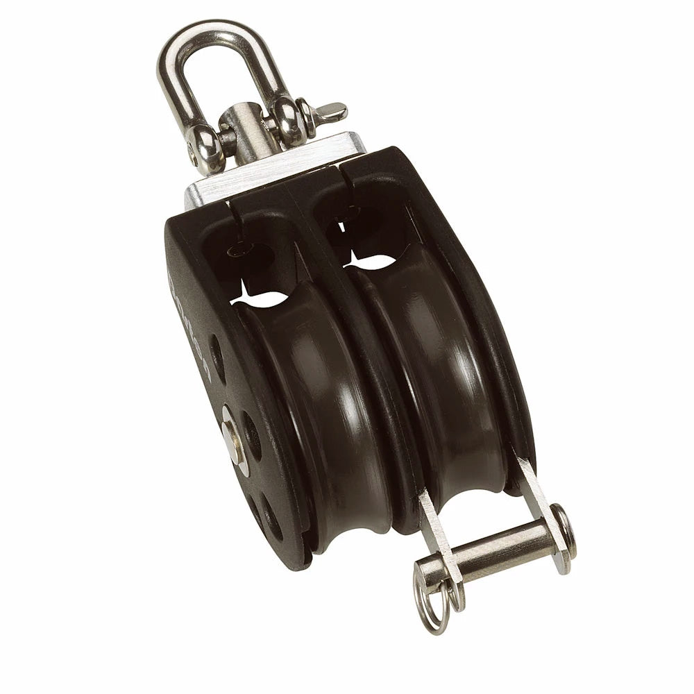 Barton Marine Barton Size 2 35mm Plain Bearing Pulley Block Double Swivel & Becket — marine blocks