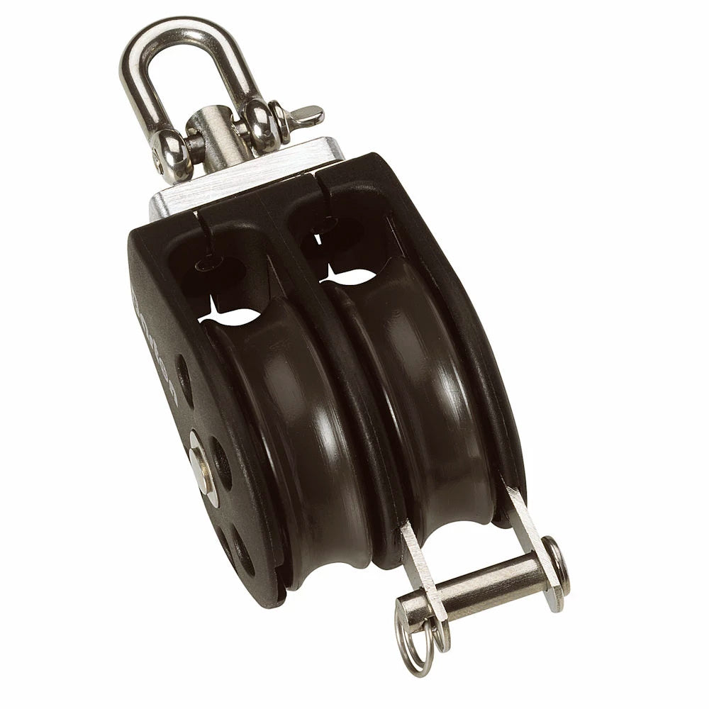 Barton Marine Barton Size 3 45mm Plain Bearing Pulley Block Double Swivel & Becket — marine blocks