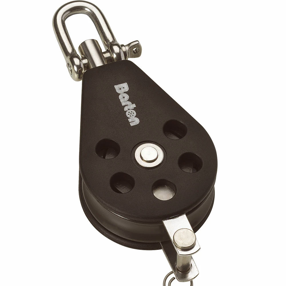 Barton Marine Barton Size 1 30mm Plain Bearing Pulley Block Single Swivel & Becket — marine blocks