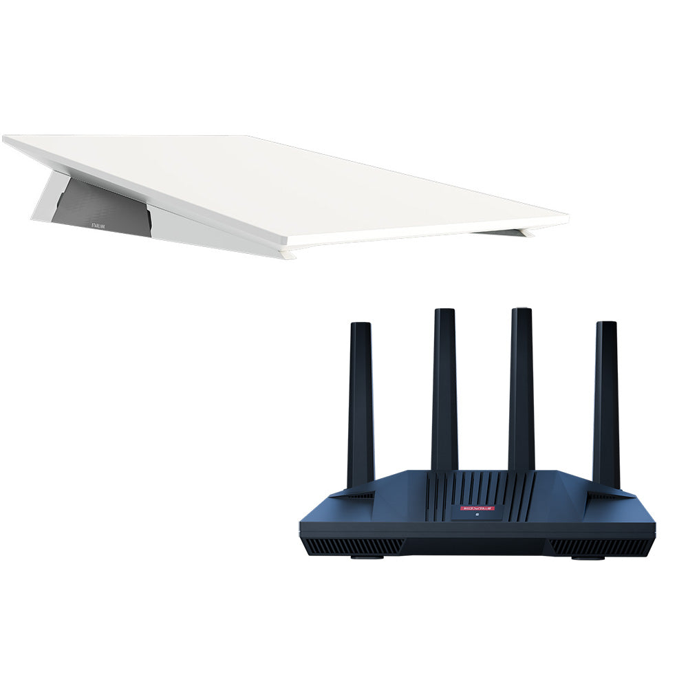 KVH Starlink Performance Gen 3 Kit w/Wedge Mount & CommBox Edge Core Communications Gateway & Wi-Fi Router — marine satellite receivers