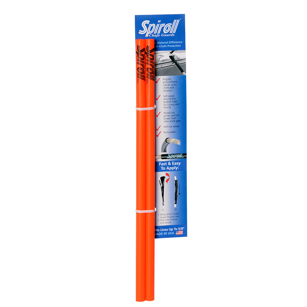 Spiroll Chafe Guard Orange f/Lines up to 5/8" Diameter - Pair — marine docking accessories