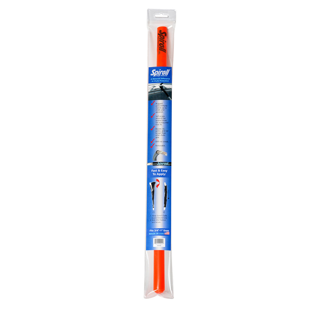 Spiroll Chafe Guard Orange for Lines up to 3/4"-1" Diameter — marine docking accessories