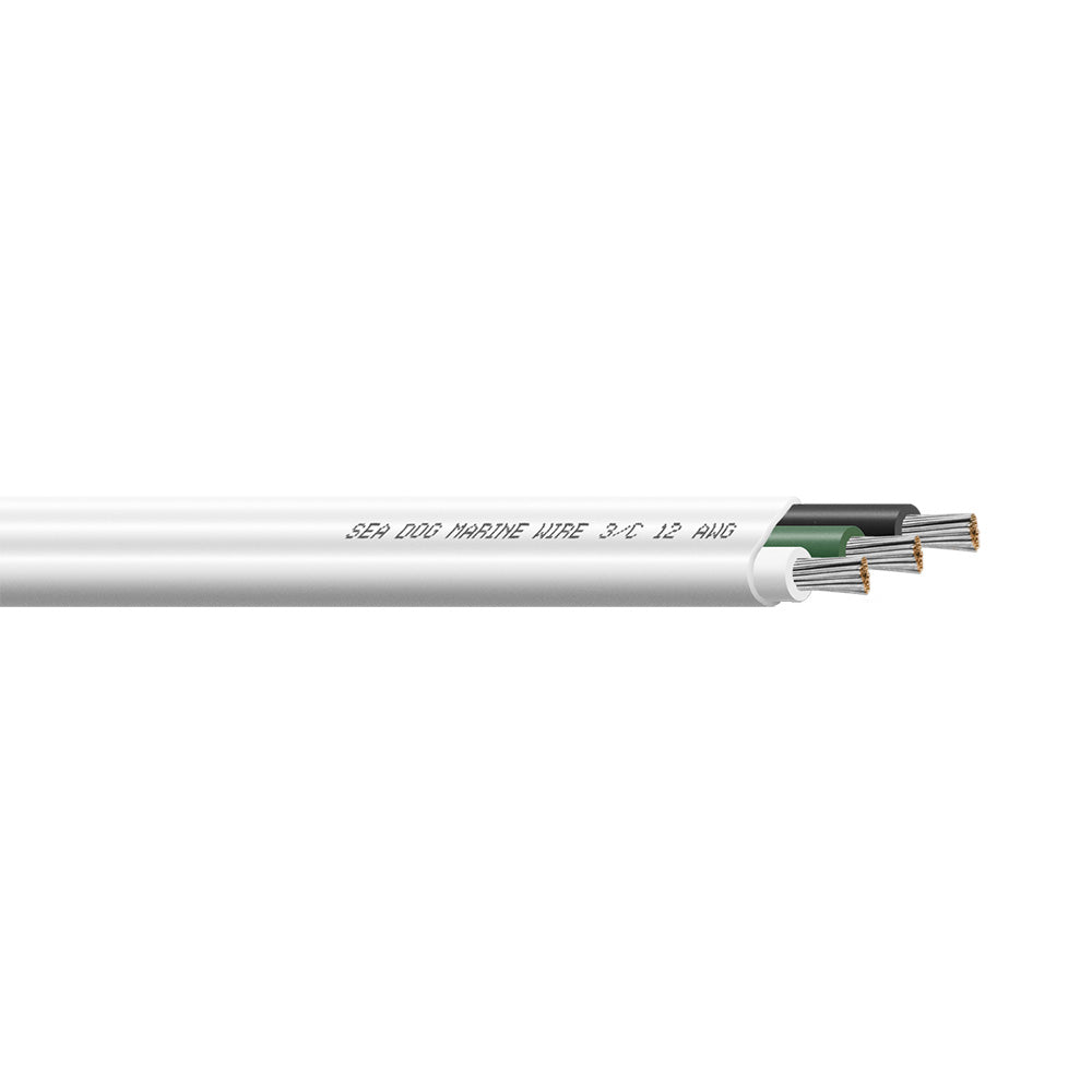 Sea-Dog 12/3 AWG Flat Triplex Wire - White/Green/Black - 25' — marine wire