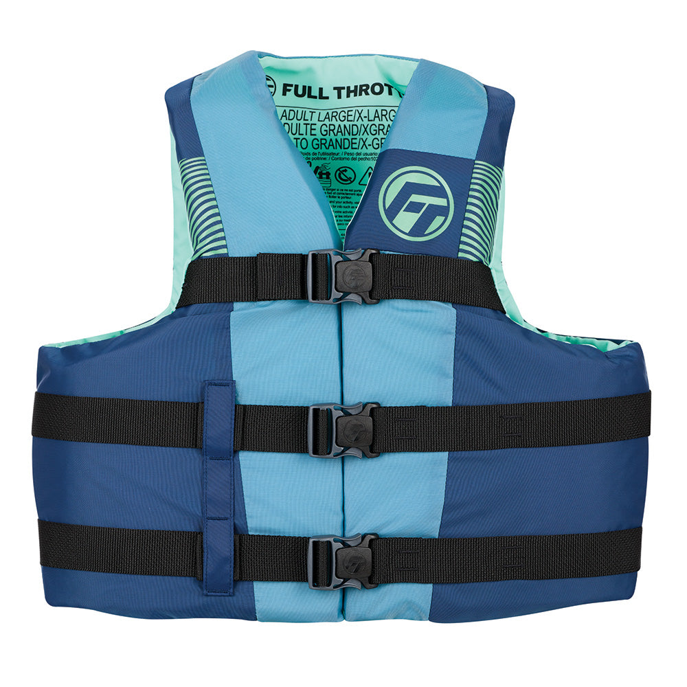 Full Throttle Adult Nylon Life Jacket - S/M - Blue/Black — marine watersports