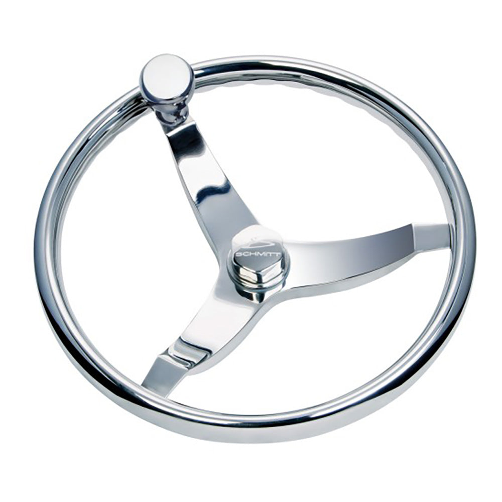 Schmitt Marine Vision Elite Stainless Steel 15.5" Steering Wheel — marine steering wheels