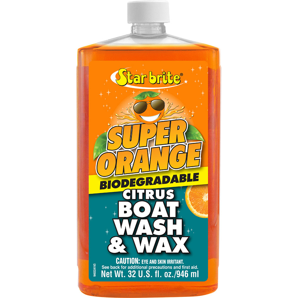 Star brite Super Orange Citrus Boat Wash & Wax - Fresh & Salt Water - 32 oz — marine cleaning