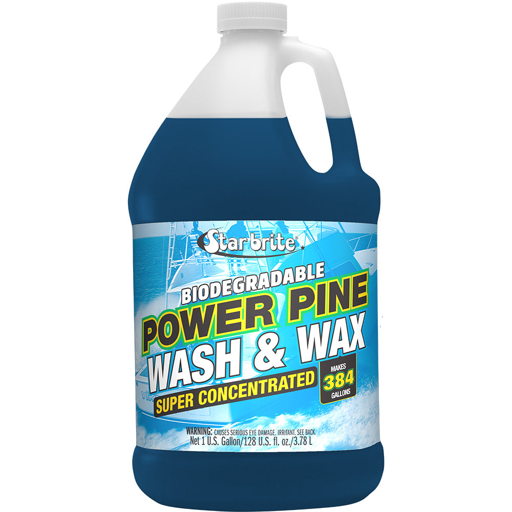 Star brite Power Pine Boat Wash & Wax - Concentrated Marine Grade Formula - 1 Gallon — marine cleaning