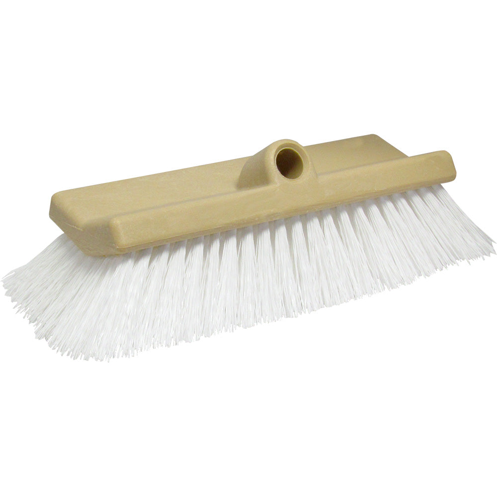 Star brite 10" Bi-Level Boat Cleaning Brush - Stiff Bristle White Scrubber — marine cleaning