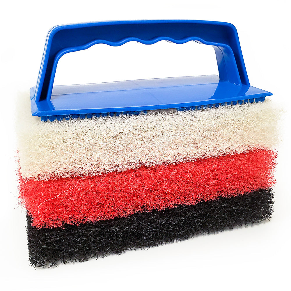 Star brite Large Multi-Texture Scrub Pad Kit w/Interchangeable Handle — marine cleaning