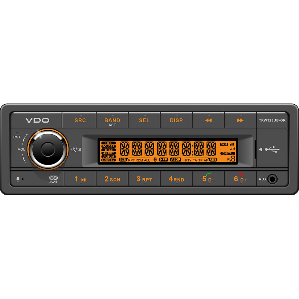 VDO 24V Radio w/FM RDS Tuner MP3/WMA/USB/Bluetooth - Orange Illumination — marine stereos