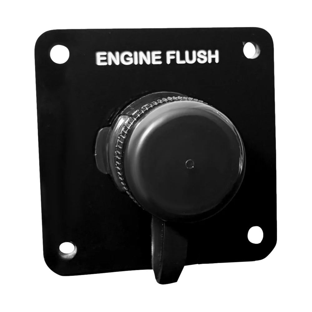 Flushmaster Vertical Single Outlet Flush Port Reroute - Black Acrylic - 3/8" Barb — marine flush kits
