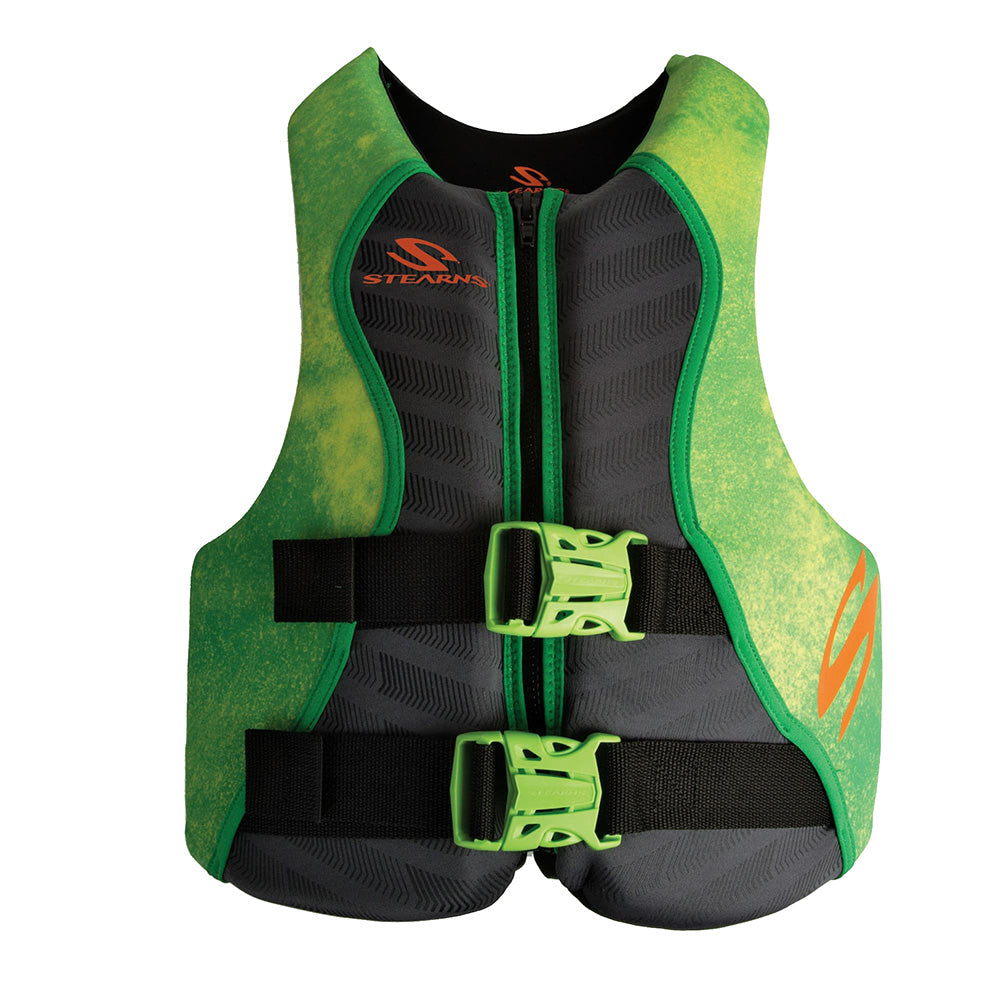 Stearns Youth Hydroprene Life Vest - Type III - Green - 50-90lbs — marine paddlesports