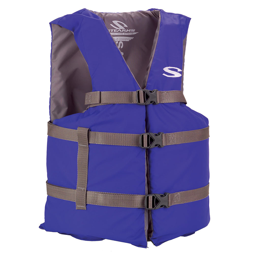 Stearns Adult Life Vest USCG Approved Type III PFD - Blue - Oversize Fit — marine paddlesports