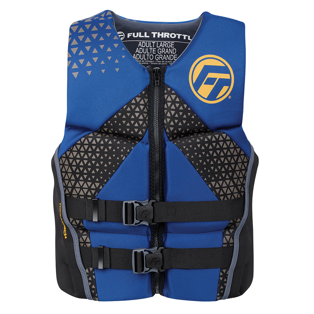 Full Throttle Men's Rapid-Dry Flex-Back Life Jacket - XL - Blue/Black — marine watersports