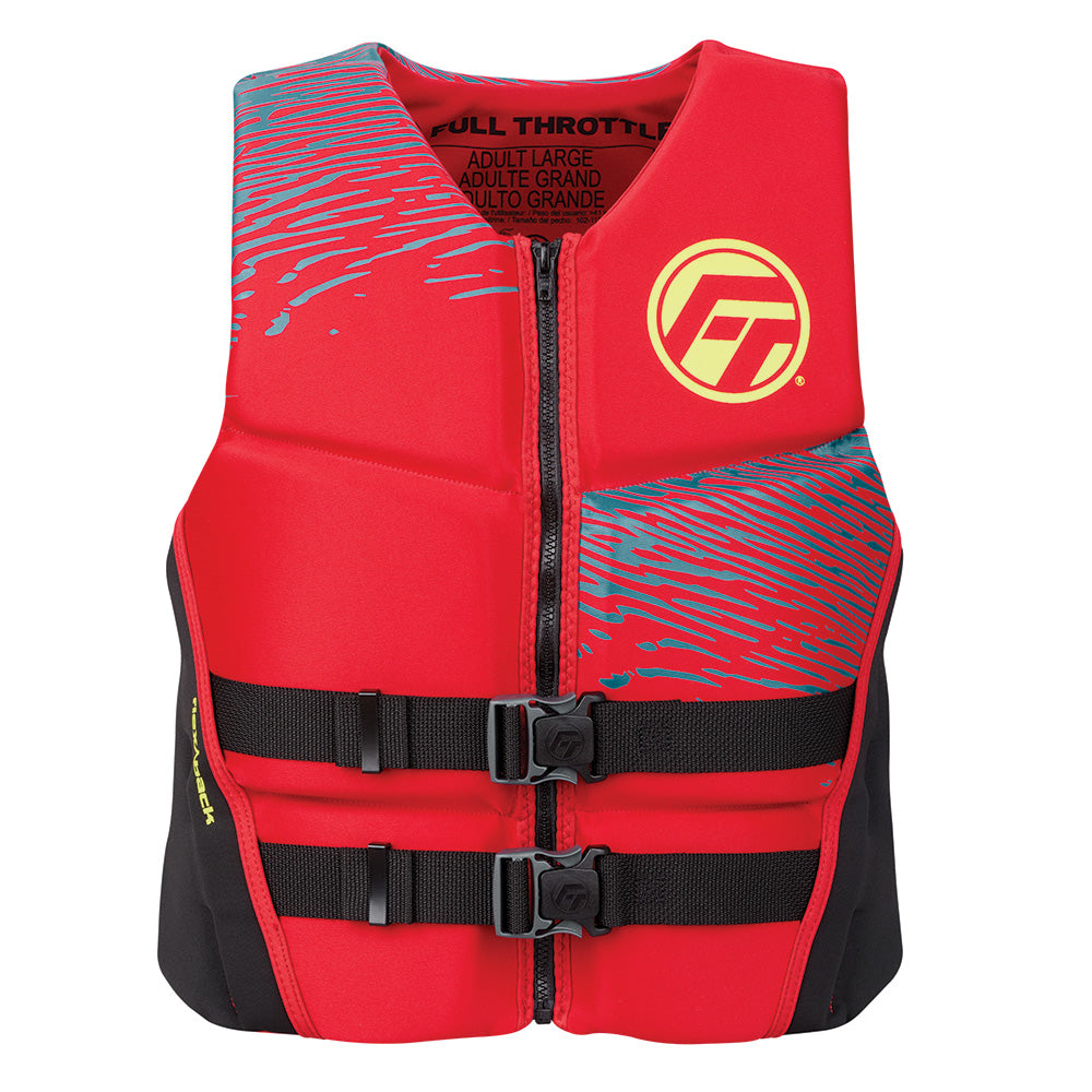 Full Throttle Men's Rapid-Dry Flex-Back Life Jacket - M - Red/Black — marine watersports