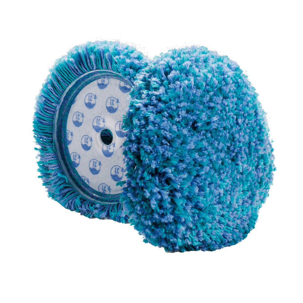 Lake Country Marine Blue/Teal Medium Cut Wool Pad - 6.5" x 1.5" — marine cleaning