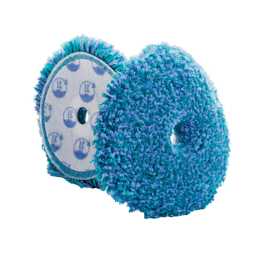 Lake Country Marine Blue/Teal Medium Cut Wool Flat Pad - 6" x 1" — marine cleaning
