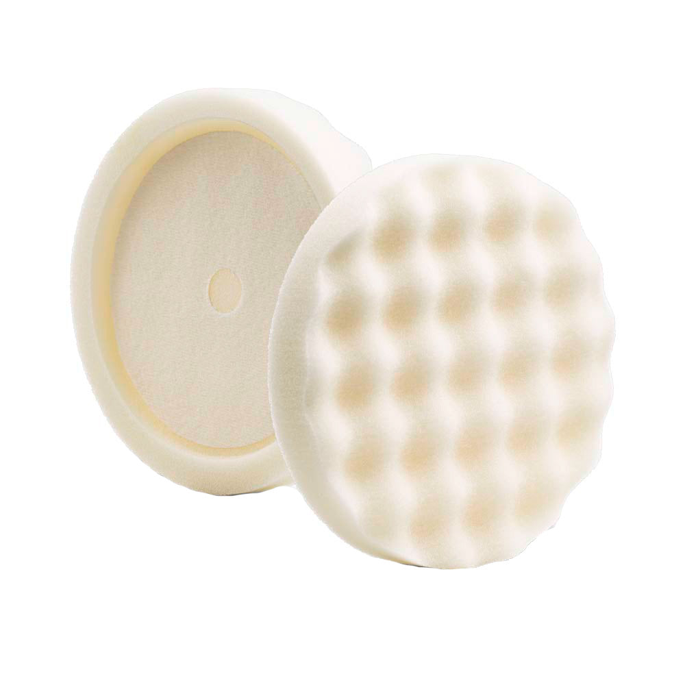 Lake Country White Compounding Waffle Pro Recessed Pad 8" x 1.5" — marine cleaning