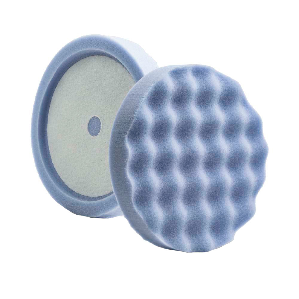 Lake Country Blue Finessing Waffle Pro Recessed Back Foam Pad 8" x 1.5" — marine cleaning