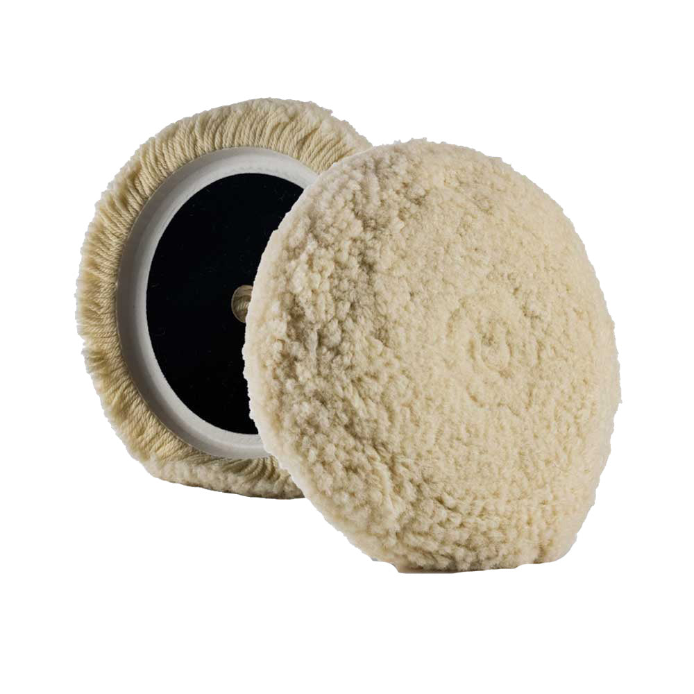 Lake Country Curved Edge 100% Steamed Twisted Wool Pad 7.5" x 1.5" — marine cleaning