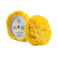 Lake Country Yellow 40/60 Unsteamed Twisted Wool/Acrylic Pad 7.5" x 1.5" — marine cleaning