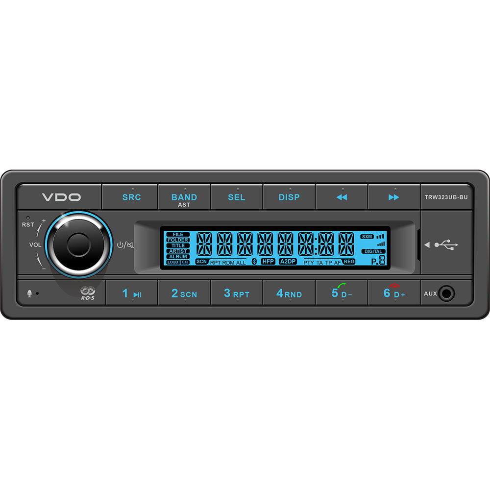 VDO 24V Radio w/FM RDS Tuner/MP3/WMA/USB/Bluetooth - Blue Illumination — marine stereos