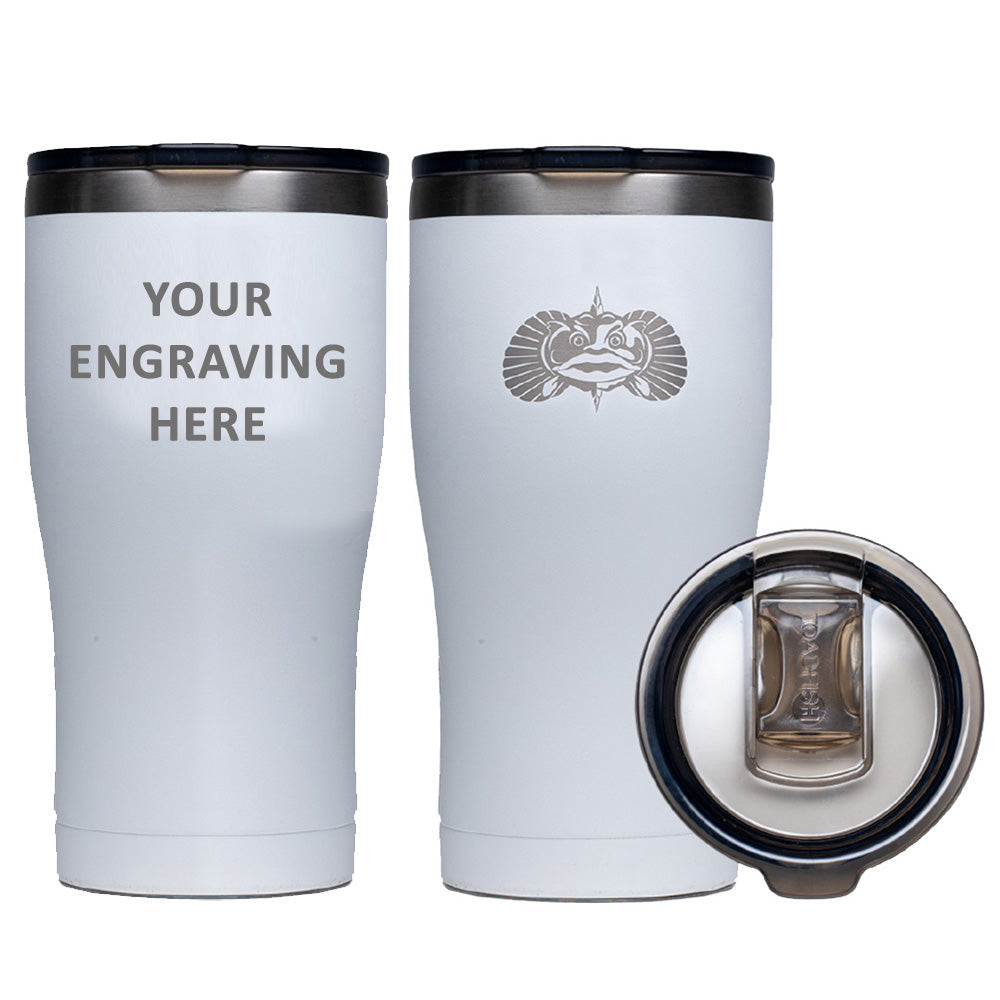 Toadfish Custom Engraved Non-Tipping 20oz Tumbler - White *Minimum Order Quantity of 25 — marine hunting & fishing