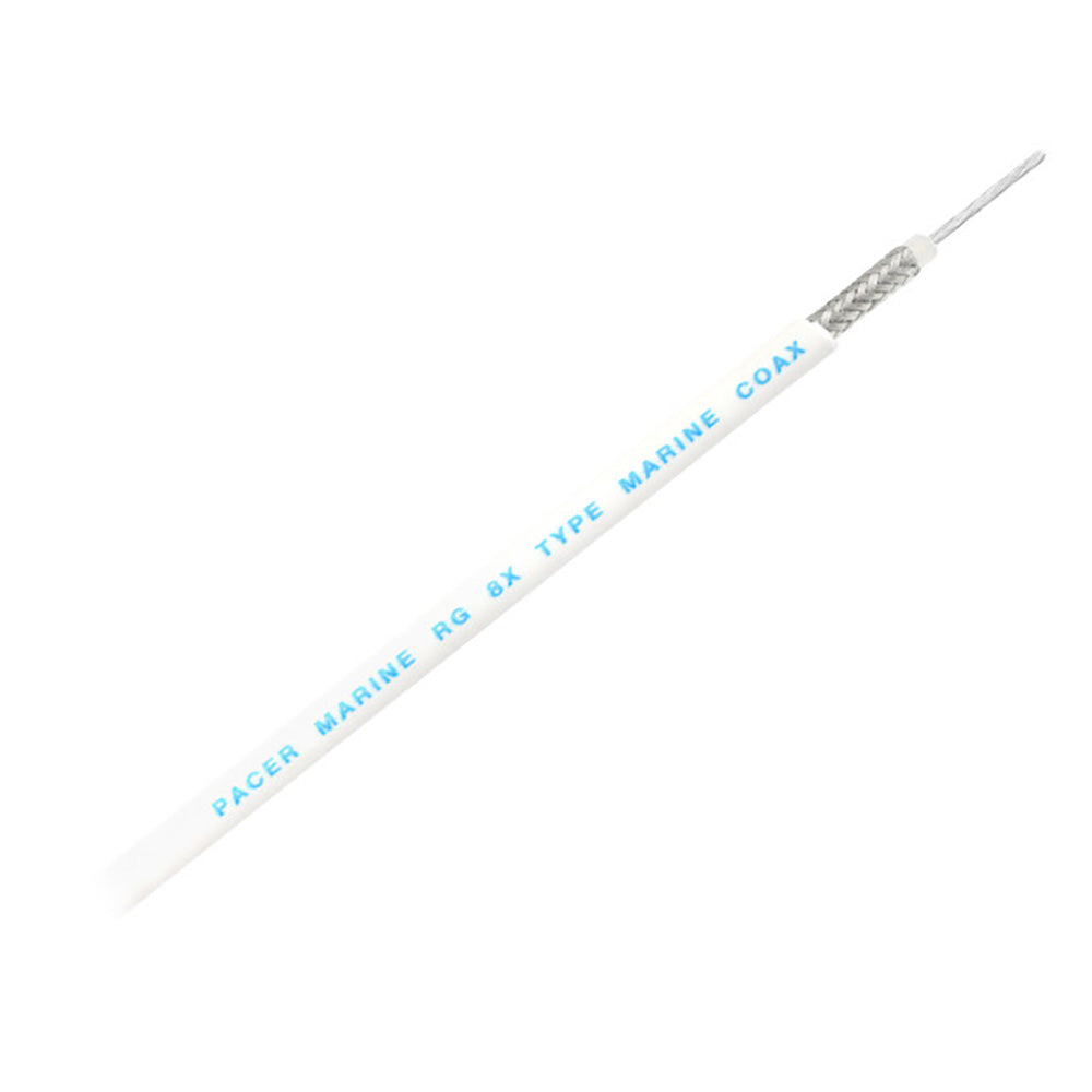Pacer RG8XW Coax Cable - White - 200' — marine wire